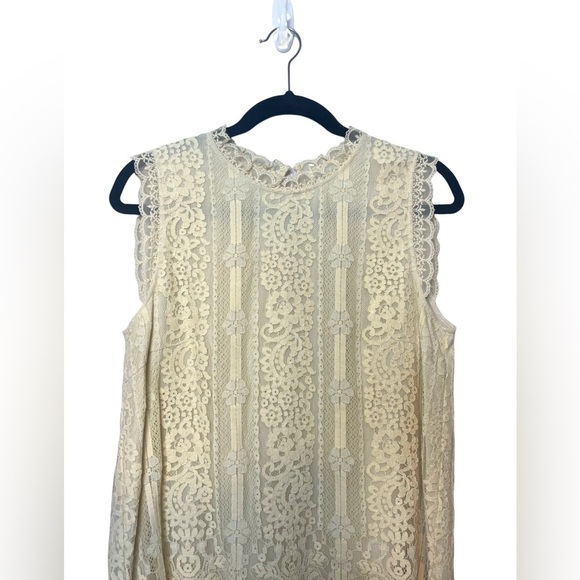 Sundance Esme Cream Scalloped Lace Blouse Size M - Picture 4 of 6